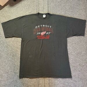 Vintage Detroit Red Wings Logo 7 Sz XL 1997 Stanley Cup Champions Shirt MADE USA